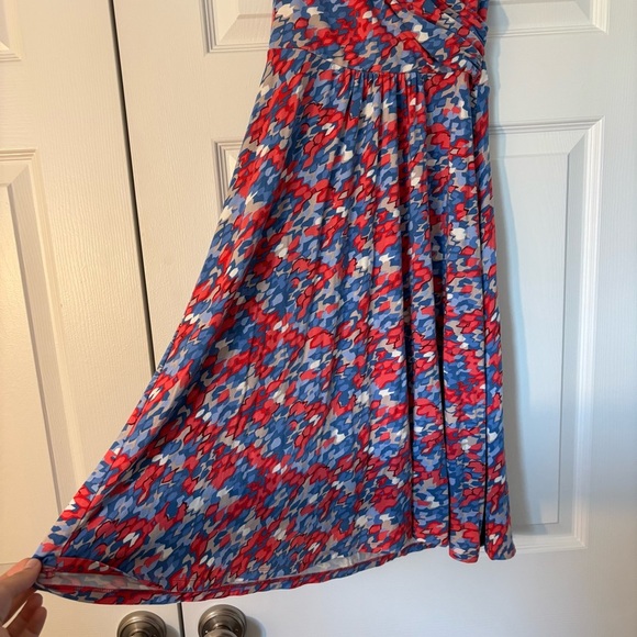 Boden St. Lucia Halter Dress Red White Blue Multi Patriotic Knee Summer Sun 4 - Picture 3 of 7